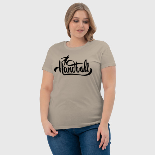 Женская футболка хлопок с принтом Handball lettering, фото #4