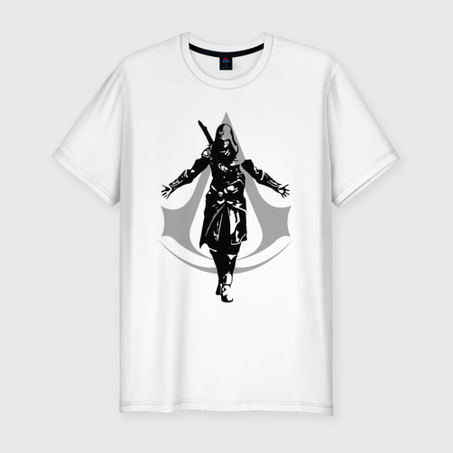 Мужская футболка хлопок Slim с принтом Assassin`S Creed ассасин С Крид, вид спереди #2