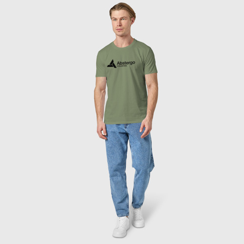 Мужская футболка хлопок с принтом Abstergo Industries, вид сбоку #3