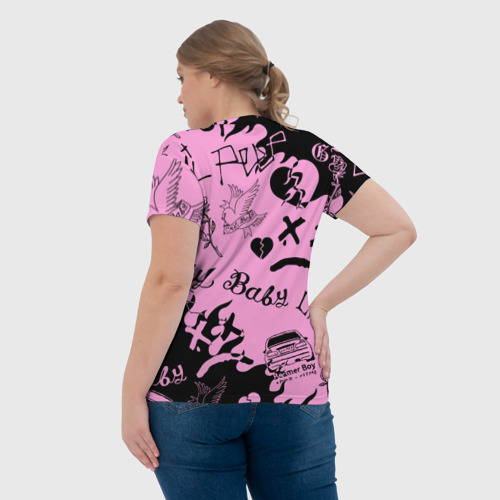 Женская футболка 3D с принтом LIL PEEP, вид сзади #2