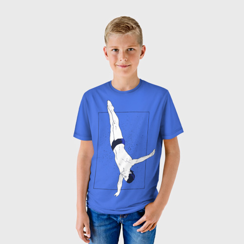 Детская футболка 3D с принтом Dive, фото на моделе #1
