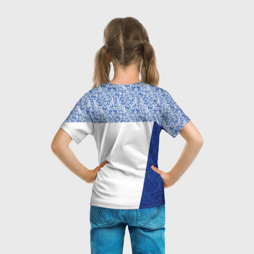 Детская футболка 3D с принтом Форма России, вид сзади #2