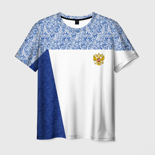 Мужская футболка 3D с принтом Форма России, вид спереди #2