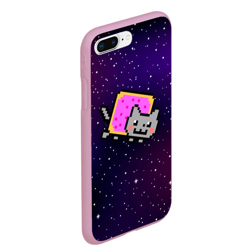 Чехол для iPhone 7Plus/8 Plus матовый с принтом Nyan Cat, вид сбоку #3