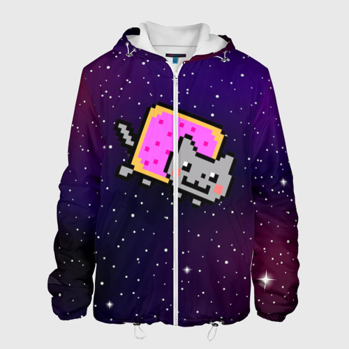 Мужская куртка 3D с принтом Nyan Cat, вид спереди #2