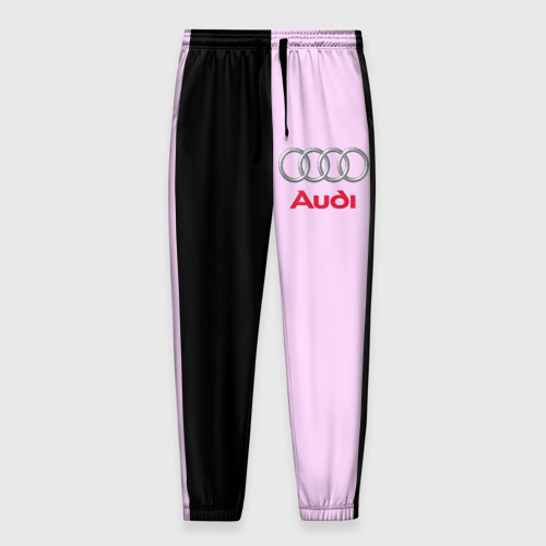 Мужские брюки 3D с принтом AUDI PINK | АУДИ, вид спереди #2