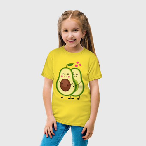 Детская футболка с принтом Влюбленные Авокадо, вид сбоку #3