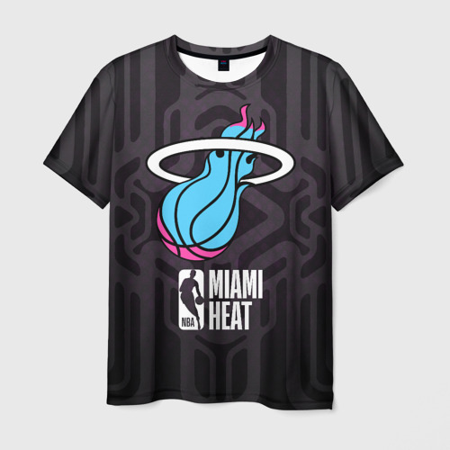 Мужская футболка 3D с принтом Miami Heat 3, вид спереди #2