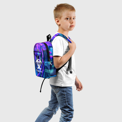 Детский рюкзак 3D с принтом Plague Inc, вид сзади #1