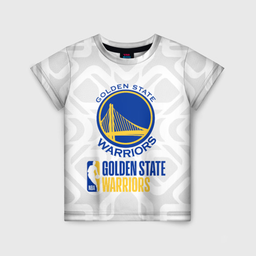 Детская футболка 3D с принтом Golden State Warriors - 30 number Stephen Curry, вид спереди #2