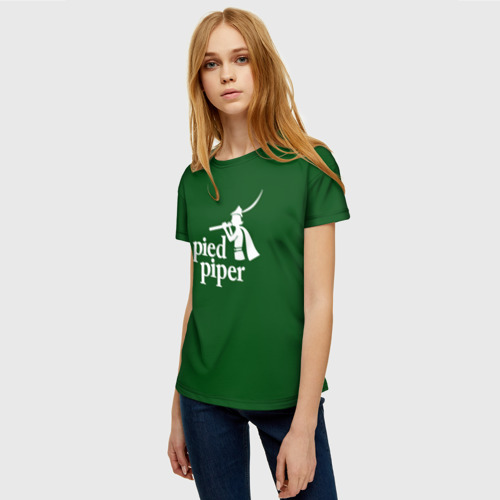 Женская футболка 3D с принтом Пегий дудочник, фото на моделе #1