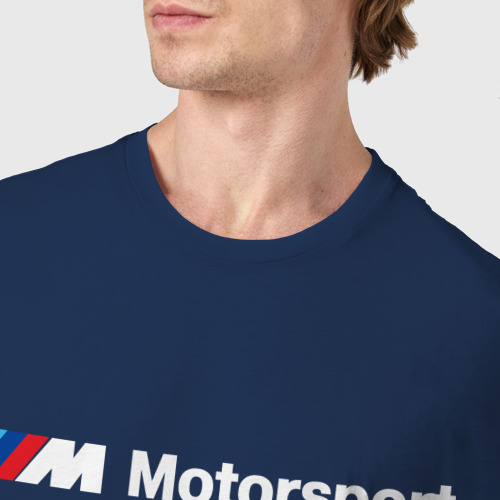 Мужская футболка хлопок с принтом БМВ Мотоспорт, фото #4
