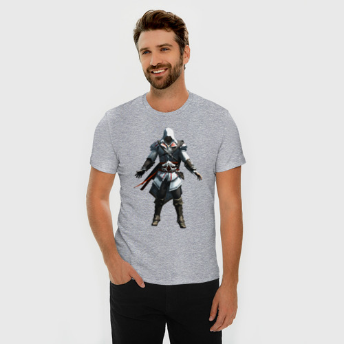 Мужская футболка хлопок Slim с принтом Assassin's Creed Syndicate, фото на моделе #1