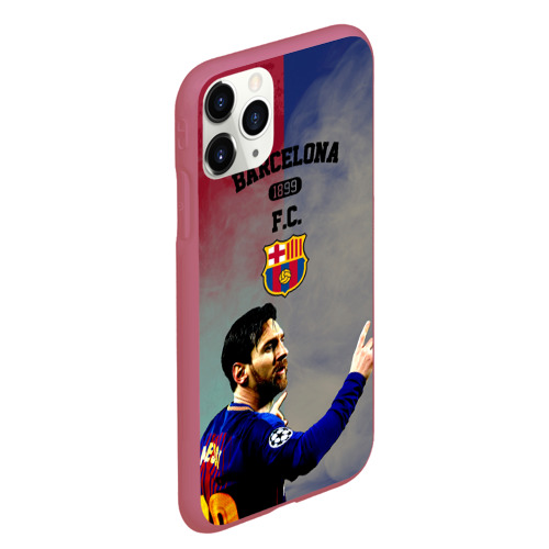 Чехол для iPhone 11 Pro Max матовый с принтом Messi, вид сбоку #3