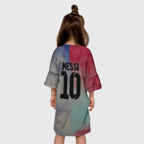 Детское платье 3D с принтом Messi, вид сзади #2