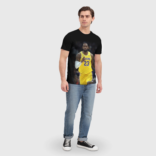 Мужская футболка 3D с принтом Леброн Джеймс, вид сбоку #3