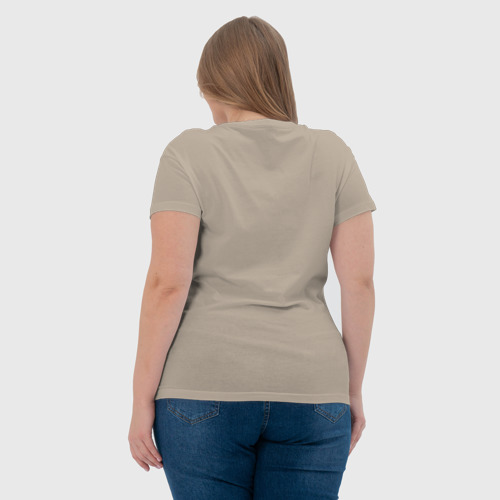 Женская футболка хлопок с принтом KIMETSU NO YAIBA летят, вид сзади #2