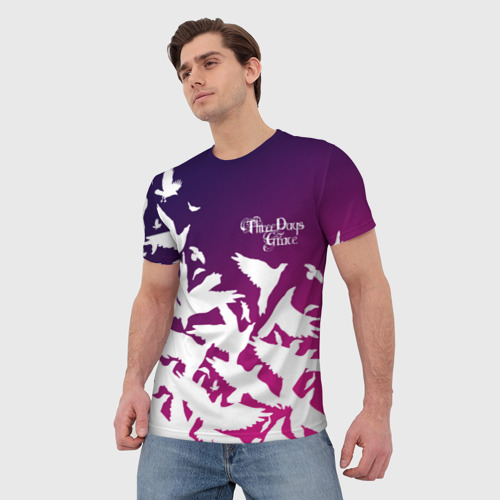 Мужская футболка 3D с принтом Three Days Grace, фото на моделе #1