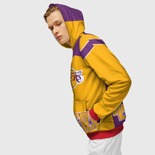 Мужская толстовка 3D на молнии с принтом Los Angeles Lakers, вид сбоку #3