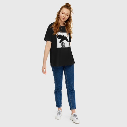 Женская футболка хлопок Oversize с принтом Масло Черного Тмина, вид сбоку #3