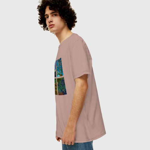 Мужская футболка хлопок Oversize с принтом Ван Гог картины, вид сбоку #3