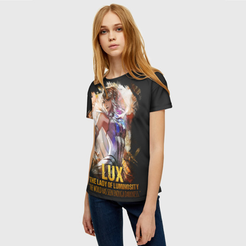 Женская футболка 3D с принтом Lux, фото на моделе #1