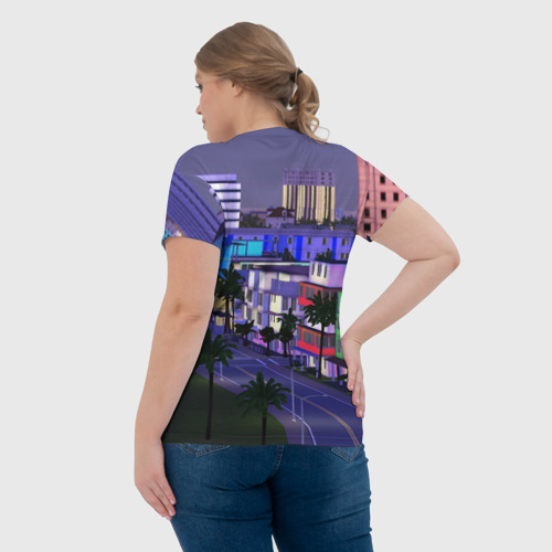 Женская футболка 3D с принтом Grand Theft Auto Vice City, вид сзади #2