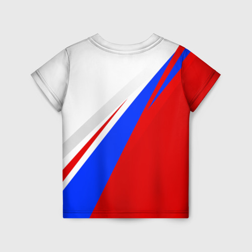 Детская футболка 3D с принтом Россия, вид сзади #1