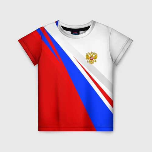 Детская футболка 3D с принтом Россия, вид спереди #2