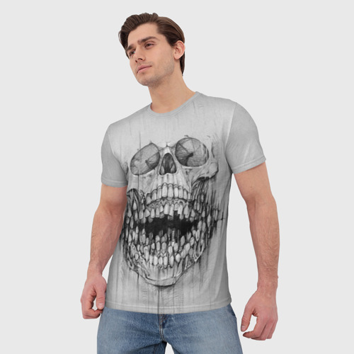 Мужская 3D футболка с принтом Dentist skull, фото на моделе #1