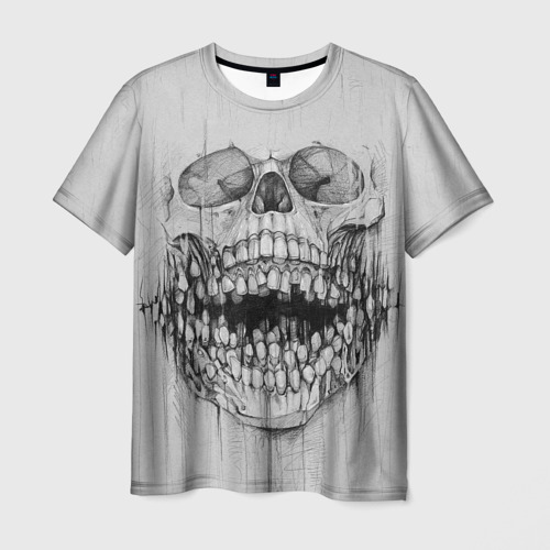 Мужская 3D футболка с принтом Dentist skull, вид спереди #2