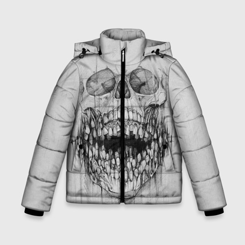 Зимняя куртка для мальчиков 3D с принтом Dentist skull, вид спереди #2