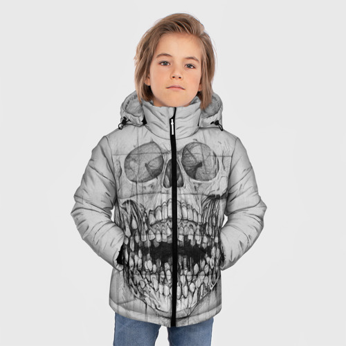 Зимняя куртка для мальчиков 3D с принтом Dentist skull, фото на моделе #1