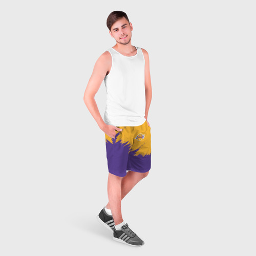 Мужские шорты 3D с принтом LA LAKERS | ЛЕЙКЕРС, фото на моделе #1
