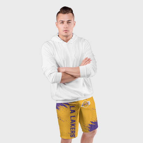 Мужские шорты спортивные с принтом LA LAKERS, фото #4