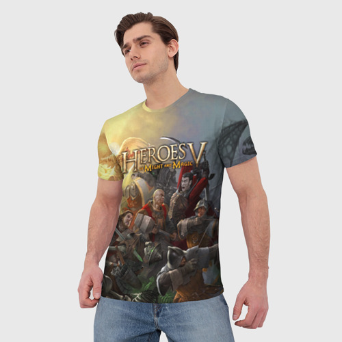 Мужская футболка 3D с принтом Heroes of Might and Magic, фото на моделе #1