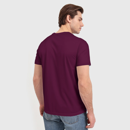 Мужская 3D футболка с принтом Minimal forest sunset, вид сзади #2