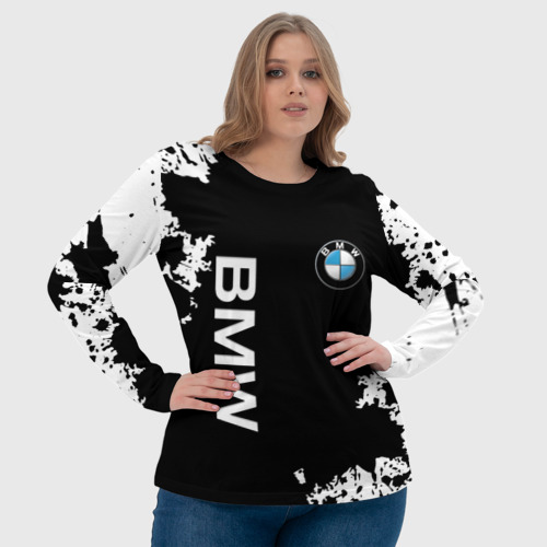 Женский лонгслив 3D с принтом BMW | БМВ, фото #4