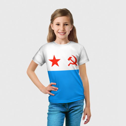 Детская футболка 3D с принтом ВМФ СССР, вид сбоку #3