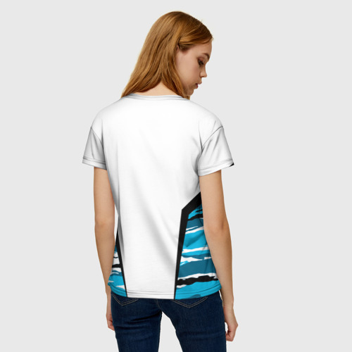 Женская футболка 3D с принтом ВМФ России камуфляж, вид сзади #2