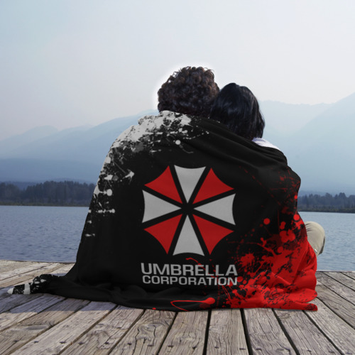 Плед 3D с принтом Umbrella corporation, фото на моделе #1