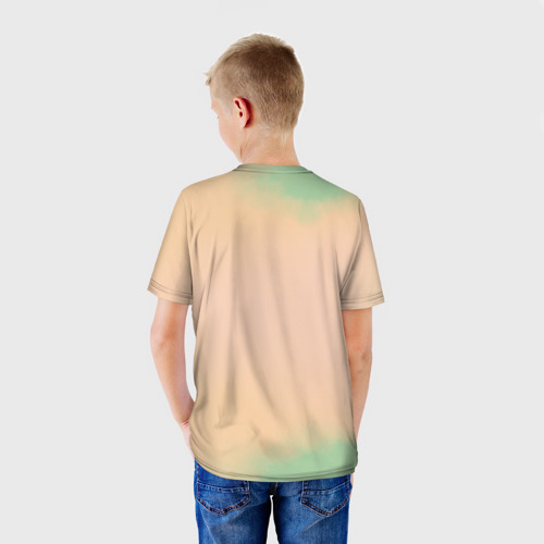 Детская 3D футболка с принтом Борьба, вид сзади #2
