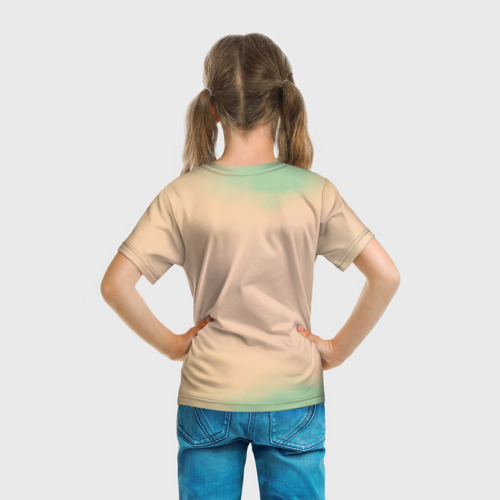 Детская 3D футболка с принтом Борьба, вид сзади #2