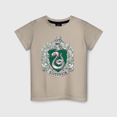 Детская футболка с принтом Coat of Slytherin, вид спереди #2