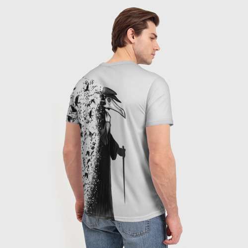 Мужская футболка 3D с принтом Чумной доктор, вид сзади #2