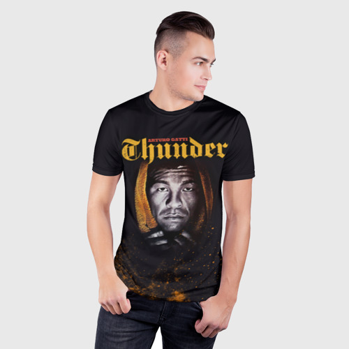Мужская футболка 3D Slim с принтом Arturo 'Thunder' Gatti, фото на моделе #1