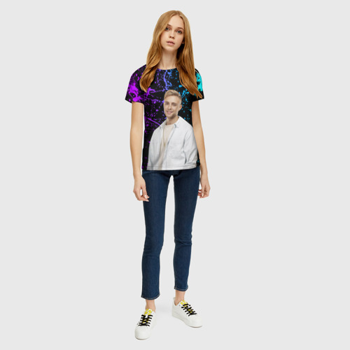 Женская футболка 3D с принтом Егор Крид, вид сбоку #3