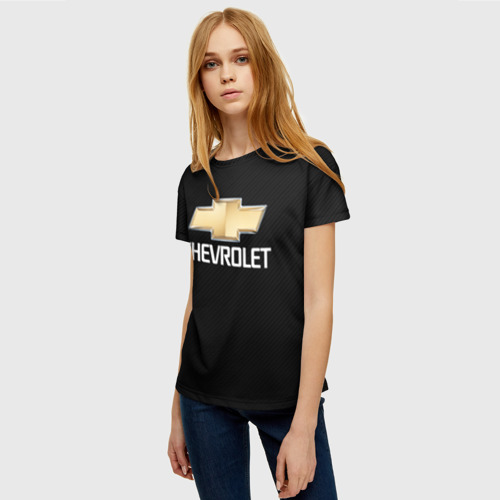 Женская футболка 3D с принтом CHEVROLET, фото на моделе #1