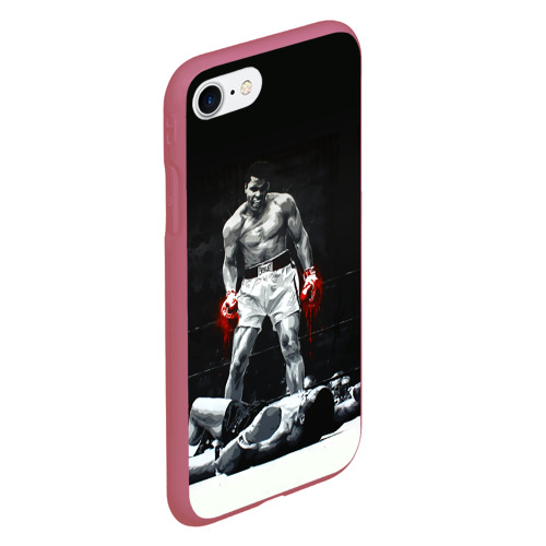 Чехол для iPhone 7/8 матовый с принтом Muhammad Ali, вид сбоку #3