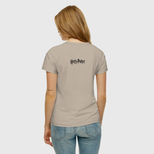 Женская футболка с принтом Deathly Hallows, вид сзади #2